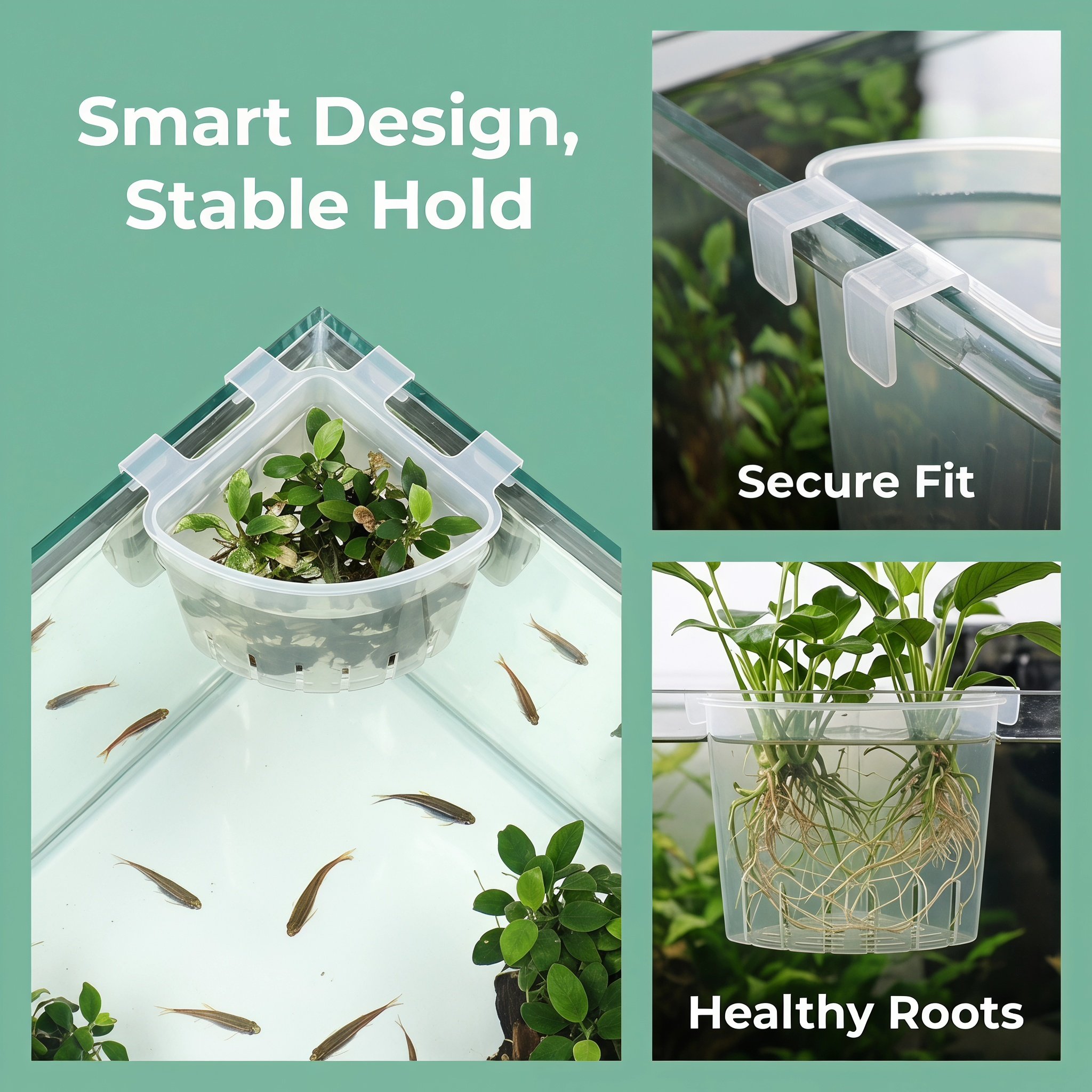 4개입 수족관 걸이형 코너 식물 홀더 플라스틱 화분 포 - Aquarium Plant In Pot 리뷰 및 가격